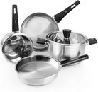 Meythway Stainless Steel Pots and Pans Set Nonstick, 6-Piece Kitchen Cookware S