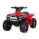 Rigo Kids Ride On Car ATV, 6V Battery Horn Headlight Built-in Music 20kg Capacity Quad Bike Electric Motorbike for Toddlers Baby Walkers Little Tikes Rides Kid Toy Red