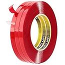 LLPT Double Sided Tape Acrylic Waterproof Removable Residue Free Strong Mounting Tape 0.4 Inch x 108Feet Clear(AC0400)