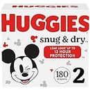 Huggies Snug & Dry Disposable Baby Diapers, Size 2, 180 Count