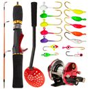 Ice Fishing Gear Set Ice Fishing Rod and Reel Combo with Ice Fishing  F5R5