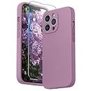 SURPHY Silicone Case Compatible with iPhone 13 Pro Case 6.1 inch (2021), with Camera Protection Liquid Silicone Soft Gel Rubber Phone Case Cover with Microfiber Lining (Lilac Purple)