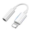 Headphone Jack Adapter iphone to 3.5mm MFI Certified Adapter Dongle Converter AUX Audio Jack Adapter Compatible with iPhone 13/12/11/10/XS Max/XR/X/8/7 iPad Original-White
