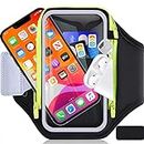 6.8'' Running Phone Holder with Airpods Bag, RAZOBWS Phone Holder for Running Armband for iPhone 15 14 13 12 11 Plus Pro Max Galaxy S23 S22 S21 Ultra Waterproof Arm band Belt with Car Key Pocket