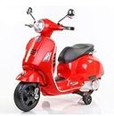ARORA & Son’S Vespa 12v Battery Operated Rechargeable Ride On Scooter with Foot Accelerator for Kids 2 to 6 Years (Red)