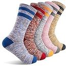 Women's Walking Hiking Socks, FEIDEER 5-Pack Outdoor Recreation Socks Wicking Cushion Crew Socks (5WSL18105-M)