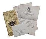 MCSID RAZZ Harry Potter Hogwarts Acceptance Letter and Marauders Map (mini size) - SINGLE LOCATION | Officially licenced by Warner Bros., USA (brown)