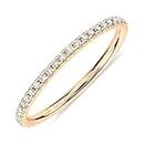 PAVOI 14K Yellow Gold Plated 925 Sterling Silver Stackable CZ Ring for Women | Thin Band for Stacking | Simulated Diamond Eternity Wedding Band | Size 8