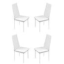 Dining Room White Chairs Set of 4 Dinner Chairs for Small Spaces Dinning, Kitchen Dining Room for Breakroom Home Furniture Modern Leisure (White Chairs-4)