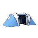 Outsunny 4-5 Person Camping Tent with 2 Bedrooms, Living Area and Awning, 3000mm Waterproof Large Family Tent, Portable with Bag, for Fishing Hiking Festival, Blue