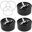 Cross Blades for The Original Magic Bullet Blender Kitchen Express 250w MB1001 Series - with Mixer Blade Rubber Seal Replacement Parts - 3 Pack