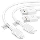 FCV Iphone Charger, [Apple Mfi Certified] 2Pack 3.3Ft Usb To Lightning Cable Power Charging Data Sync Transfer Cord Compatible With Iphone 14 13 12 11 Pro Max Xs Xr X 10 8 7 Plus 6S Se, White