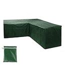 Rziioo Patio Sofa Cover, sezionale Outdoor Furniture Copertina, Impermeabile Garden Couch Coperchio a Forma di L - 215x215x87cm,Verde