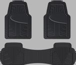 3-Piece Full Coverage Heavy Duty Rubber Floor Mat for Cars SUV Truck Trim-to-fit