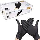 Disposable Gloves,Black Nitrile Gloves 5 Mil 100 count-Non Latex Powder Free Black Nitrile Gloves for Painting Cooking Cleaning