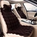 Luxury Thickened Plush Car Seat Cushion Set of 9,Universal Fit Furry Seat Covers for Car,Plush Vehicle Seat Protector Pad with Non-Slip Backing,Car Accessories. (Coffee)