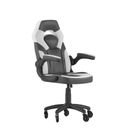 Flash Furniture CH-00095-WH-RLB-GG Swivel Gaming Chair w/ Black & White LeatherSoft Back & Seat - Black Base