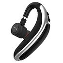 TECHIC Wireless Bluetooth Headset Handsfree Earpiece with 24H Talk Time, Noise Cancelling in-Ear Bluetooth Headphone for iPhone Series, Android Cell Phones, Laptop (Black Silver)