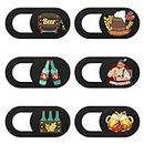 Mizi Webcam Privacy Cover Slide [6 Pack], Cute Camera Blocker Sticker, Protect Your Privacy and Security for Computer, Laptop, Tablets & Phones - Beer