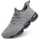 Mens Trainers Running Shoes Air Cushion Casual Fashion Sneakers Walking Tennis Basketball Trainer Gym Athletic Sports de Hombre Zapatos Grey