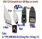 Vaster USB2.0 Digital Camara Cable, SKU: 20281, USB2.0 Digital Camera (Mini USB B 4 Pin) Cable, 15 ft, 5 Pcs/Pack