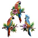 3pc Parrot Tropical Wall Art Decor - A Perfect Addition To Your Home, Patio, Garden, Or Balcony!