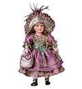 The Ashton-Drake Galleries Jeanette French Porcelain Collectible Doll Vintage Style with Hand-Painted Face Exquisite Designer-Inspired Party Dress, Handbag & Pink Feather-Trimmed Hat 18-inches