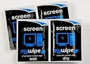 MYWIPE Screen Wipes - Antibacterial Wipes - Suitable for all Screens PC, Laptop, iPad & Keyboard Cleaner - Wet & Dry Wipes x 10