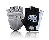 VMOSS Weightlifting Gloves Gel Pad Cycling Gloves Fingerless Gym Gloves for Mens Womens Fitness Crossfit Workout Biking Fishing Hunting Driving，Black (X-Large)