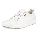 ECCO Womens Soft 7 Long Lace Sneakers, White, 8-8.5 US