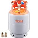 VEVOR Refrigerant Recovery Tank, 50 LBS Capacity, 400 psi Portable Cylinder Tank with Y-Valve for Liquid/Vapor, High-Sealing Recovery Can for R22/R134A/R410A, Orange+Gray