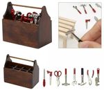 Fairy Garden Accessories - Mini  wooden Tool Box & 8 Tools 3-5 days delivery