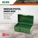 Rcbs Flip Top Medium Pistol Ammo Box Ammunition Case 22 Hornet 38 Spec 357 Mag