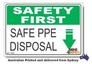 Safe PPE (Personal Protective Equipment) Disposal - Arrow Down - Safety First...
