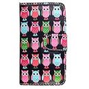 ProGadgetsLtd Nokia Lumia 520 Case Leather Flip Wallet [Card Holder][kickstand][Magnetic] Phone Cases Cover For Lumia 520 (Owls Style 1)