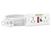 BITCORP 16A Heavy Duty Extension Board 2 Multi Socket 1 MCB (3500W) MCB Surge Protector Long Wire Cord for AC, frige, Washing Machine, Microwave and Large Appliances (3500W 16A Big Plug, 8 Meter)
