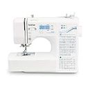 Brother FS101 Automatic Zig-Zag Computerized Electric Sewing Machine100-Built-in Decorative Stitch and 55-Built-in Character Stitches/LCD /LED Light Japanese Quality (Without Extension table), white