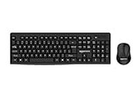 Amazon Basics Wireless Keyboard and Mouse Set | 1000 DPI Mouse | 12 Function Keys | Compatible with Mac and Windows | Silent Keys | Auto Stand-by | Spill-Resistant (Black)