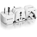 WEKSA Premium Travel Adapter with Universal Input, US, UK to Australia 3 Pin Power Plug with Safety Grounded Pin, White Type I AU Adaptor (Universal Port (3 Pack))
