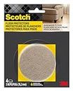 Scotch Brand Felt Pads, Great for Protecting Floors, Protectors, Round, 3 in. Diameter, Beige, 4/Pack