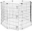 Amazon Basics Box per esercizi per cani e animali domestici, pieghevole, in metallo, con porta, Ottagonale, 107 cm di altezza, Nera