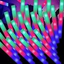 100 PCS LED Foam Sticks, Bulk Foam Glow Sticks with 3 Modes Colorful Flashing, Glow in Dark Party Supplies, Glow Stick Party Pack for Wedding, Raves, Concert,Camping, Sporting Events, Pool Party