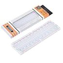 ROBOWAY MB102 830 Points Solderless Breadboard-830 Tie Points-For Experimenting With Circuit Designs-For Circuit Testing-Solderless-Connect Electronic Components (Pack of 2)