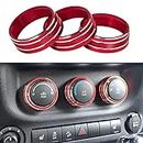 EKALA for Jeep Air Conditioning Button Cover Interior Decorated AC Climate Control Knob Ring Compatible with Jeep Wrangler JK JKU 2011-2017, Jeep Patriot 2017, Dodge Challenger (Red, 3pcs)