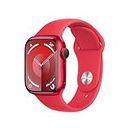 Apple Watch Series 9 [GPS + Cellular 41-mm] Smartwatch with Aluminum Case with (Product) RED Sport Band M/L