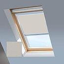 Skylight Blinds For VELUX Roof Windows - Blackout Blind - Stone - Silver Aluminium Frame (P10)