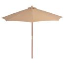 East Urban Home Outdoor Umbrella Parasol w/ Crank Handle Patio Sunshade Sun Shelter Wood in Brown | Wayfair 313E8F48BD6D414DA91D88AE751F7CC5