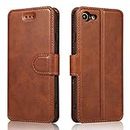 QLTYPRI Case for iPhone SE 2022 5G/iPhone SE 2020/iPhone 8/iPhone 7, Premium PU Leather Simple Wallet Case with Card Slots Kickstand Magnetic Closure Shockproof Flip Cover for iPhone 7/8/SE2/SE3-Brown