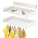 Geesebuy Laundry Drying Rack Collapsible -Wall Mounted Drying Rack-31.5" Wide Drying Rack Clothing for Indoor（White）