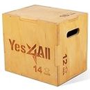 Yes4All Wood Plyometric Box for Exercise, Jump Training, MMA, Plyometric Agility – 3 in 1 Plyo Box/Plyo Jump Box (16/14/12)